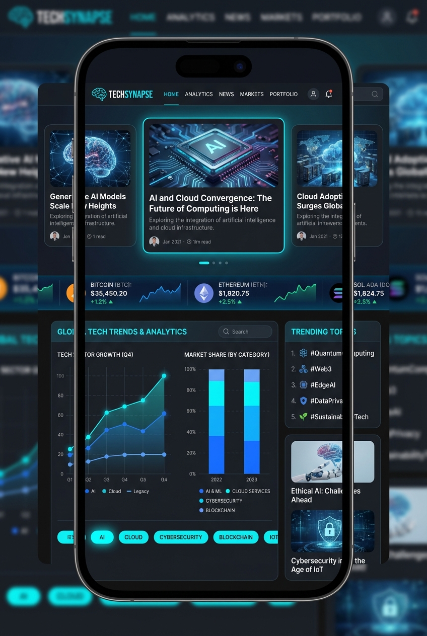 Tech News & Analytics Platform - Advanced Web Application Example